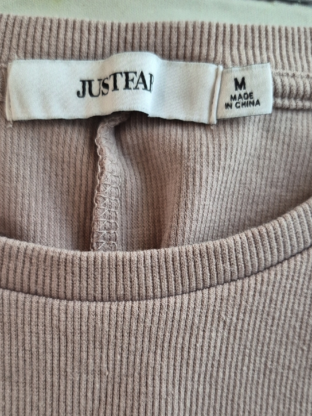 Just Fab Ribbed Short Sleeve Top Size M - Picture 4 of 6
